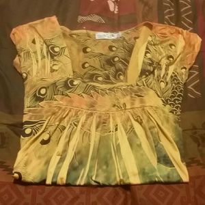 Polyester/spandex blouse.